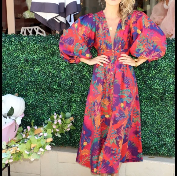 Farm Rio Tie Dye Forest Maxi Dress - Picture 4 of 7